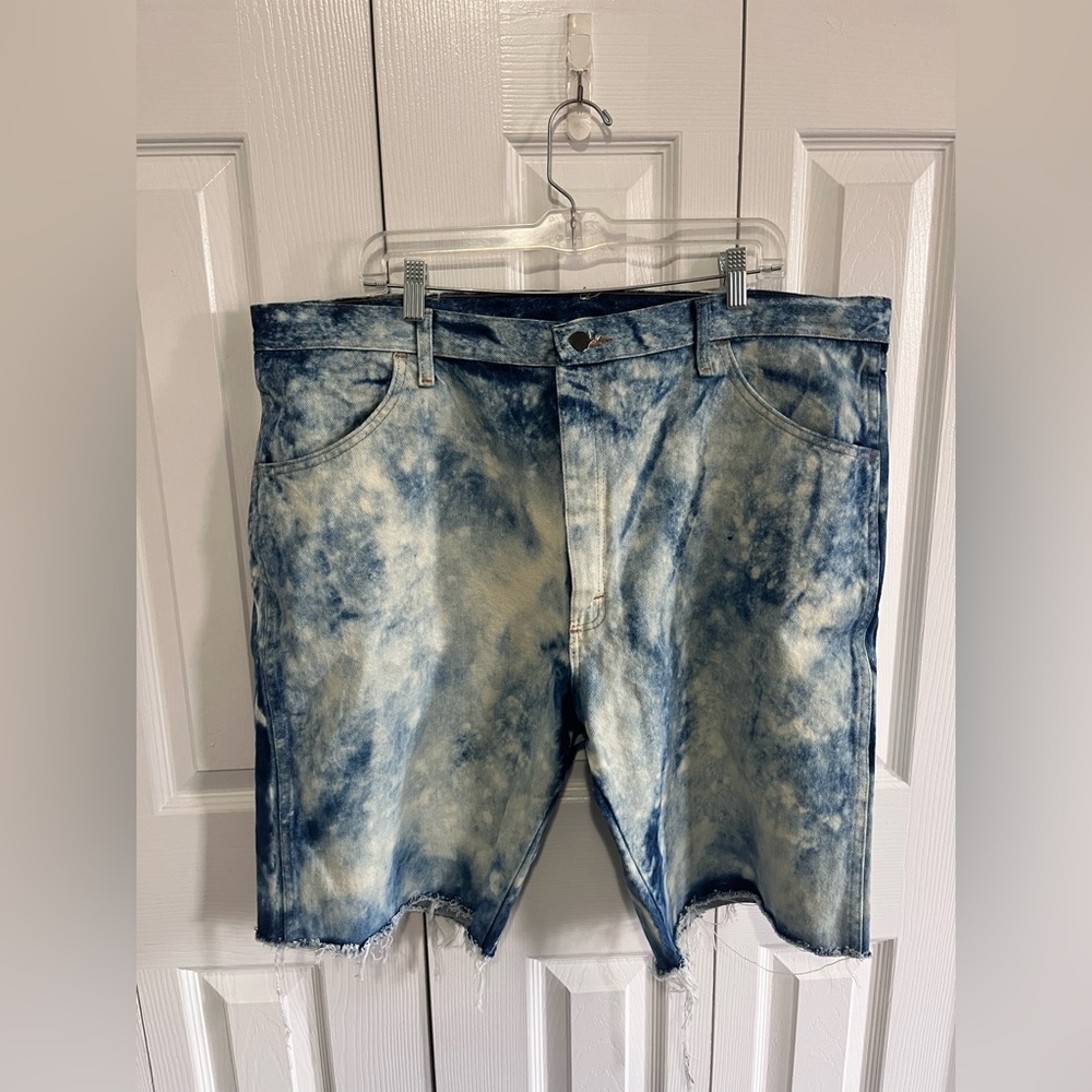 Rustler Acid Wash Short Blue/White Waist 42